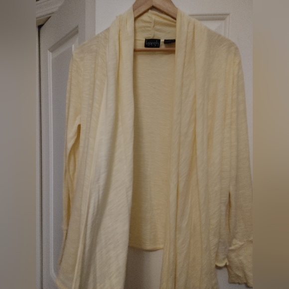 Kersh Lemon Yellow Open Waterfall Cardigan ~ Size S - Picture 4 of 9